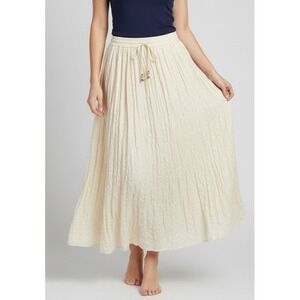 The Magic Scarf Company Women's Pleated Skirt Yellow Boho Festival Size S-L?